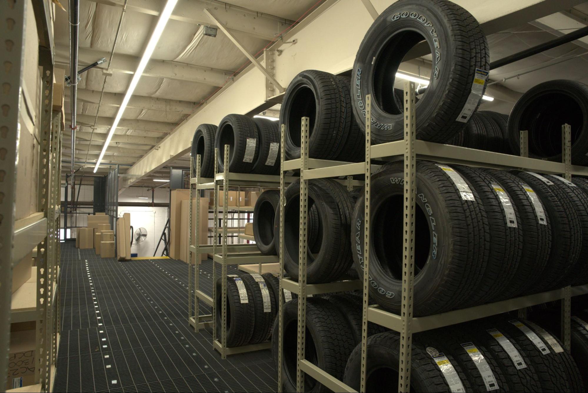 Double-Sided Tire Storage Racks